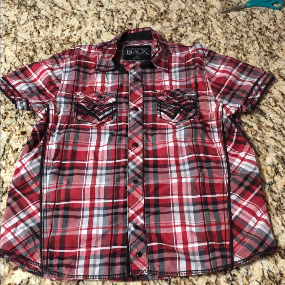 Boys Buckle Black button up shirt size XL